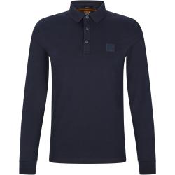 Slim-Fit Longsleeve-Poloshirt mit Logo-Aufnäher