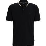 Schwarze Gestreifte Elegante HUGO BOSS BOSS Herrenpoloshirts & Herrenpolohemden aus Baumwolle Größe 3 XL 