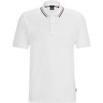 Weiße Gestreifte Elegante HUGO BOSS BOSS Herrenpoloshirts & Herrenpolohemden aus Baumwolle Größe XS 