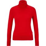 Rote HUGO BOSS BOSS Rollkragen Kaschmir-Pullover aus Baumwollmischung für Damen Größe XS 