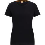 Schwarze HUGO BOSS BOSS Bio U-Ausschnitt T-Shirts aus Jersey für Damen Größe XS 