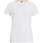Weiße HUGO BOSS BOSS Bio U-Ausschnitt T-Shirts aus Jersey für Damen Größe XS 