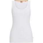 Weiße HUGO BOSS BOSS Nachhaltige U-Ausschnitt Feinripp-Unterhemden aus Baumwolle für Damen Größe XS 