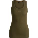 Dunkelgrüne HUGO BOSS BOSS Nachhaltige U-Ausschnitt Feinripp-Unterhemden aus Baumwolle für Damen Größe XS 