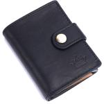 Schwarze Mini Geldbörsen aus Leder mit RFID-Schutz für Herren 