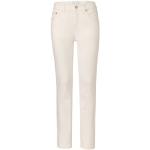 Reduzierte Cremefarbene TCHIBO Bio Slim Fit Jeans mit Reißverschluss aus Baumwolle für Damen Größe L 