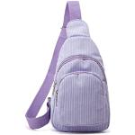 Violette Retro Bodybags mit Riemchen aus Cord für Damen klein 