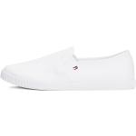 Offwhitefarbene Tommy Hilfiger Essentials Slip-on Sneaker ohne Verschluss aus Textil für Damen Größe 42 mit Absatzhöhe bis 3cm 