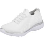 Weiße Rieker Slip-on Sneaker ohne Verschluss aus Mesh für Damen Größe 38 mit Absatzhöhe bis 3cm 