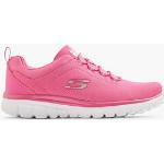 Pinke Skechers Slip-on Sneaker ohne Verschluss aus Textil für Damen Größe 41 mit Absatzhöhe bis 3cm 