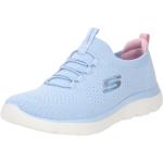 Hellblaue Skechers Summits Slip-on Sneaker ohne Verschluss aus Mesh für Damen Größe 42 mit Absatzhöhe bis 3cm 