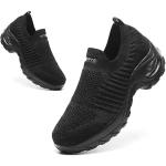 Schwarze Slip-on Sneaker ohne Verschluss aus Mesh atmungsaktiv für Damen Größe 40,5 für den für den Winter 