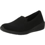 Schwarze Skechers Runde Low Sneaker aus Textil für Damen Größe 39 mit Absatzhöhe bis 3cm 