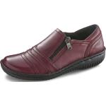Burgundfarbene Slipper in Komfortweite aus Nappaleder mit herausnehmbarem Fußbett für Damen Größe 38 