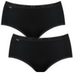 Schwarze sloggi Basic+ Nachhaltige Basic-Slips aus Jersey für Damen Größe M 2-teilig 
