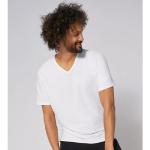 Weiße sloggi Bio V-Ausschnitt T-Shirts aus Baumwolle für Herren Größe M 