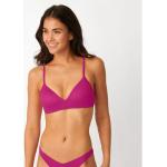 Fuchsiafarbene Bikini-Tops aus Polyester gepolstert für Damen Größe M für den für den Sommer 
