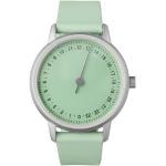 slow Round-S 12 - Green Leather, Silver Case, Green Dial