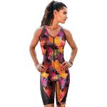 SLS3 Triathlon-Anzug für Damen | Triathlon Anzug Damen | Trisuit Damen | Triathlon Einteiler | FX Print Schwimmanzug (Black/Sunrise Blooms, Small)