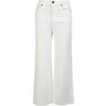 Reduzierte Weiße Wide Leg Jeans & Relaxed Fit Jeans mit Knopf aus Baumwolle für Damen 