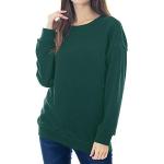 Emeraldfarbene Langärmelige Umstandssweatshirts mit Reißverschluss für Damen Größe L für den für den Winter 