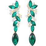 Smaragdgrüne Art Deco COOLSTEELANDBEYOND Strass Ohrringe poliert aus Kristall für Damen zur Hochzeit 