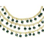 Silberne Edelsteinketten aus Rosegold mit Smaragd 