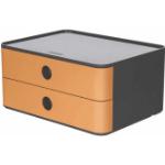 SMART-BOX ALLISON Schubladenbox - stapelbar, 2 Laden, dark grey/caramel brown