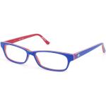 Blaue Rechteckige Kunststoffbrillen für Damen 