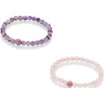 Violette Edelstein Armbänder aus Kristall mit Rosenquarz für Damen 