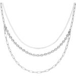 Silberne Zweireihige Halsketten & Mehrlagige Halsketten für Damen 