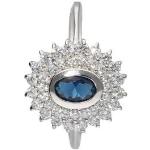 Dunkelblaue Smart Jewel Silberringe aus Silber für Damen Größe 62 
