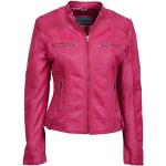 Pinke Smart Range Biker-Lederjacken aus Leder für Damen 