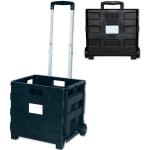 Smartbox Pro Einkaufstrolley, 33,60 l, Einkaufstrolley Klappbox Einkaufswagen Klappkarre Kistentrolley faltbar schwarz, schwarz