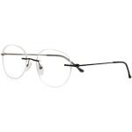 SmartBuy Collection Rubby Brillenrahmen für Herren, randlos, rund, Designer-Brillenrahmen, Grau, 49