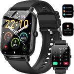 Reduzierte Schwarze Wasserdichte Smartwatches mit Touchscreen-Zifferblatt mit Anruf-Funktion mit Bluetooth mit Schrittzähler für Herren 