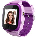 Lila Wasserdichte Smartwatches mit Touchscreen-Zifferblatt mit Alarm mit LTE für Kinder 