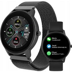 Smartwatch Uhr Sport Armband SB-325 Bluetooth, Musiksteuerung, Schrittzähler etc. IP67, Fitnessuhr, Pulsometer Slim (schwarz)