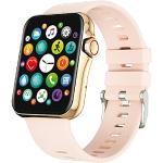Reduzierte Rosa Damenarmbanduhren mit Touchscreen-Zifferblatt mit Schrittzähler mit Mineralglas-Uhrenglas mit Metallarmband 