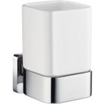 Smedbo Ice Soft Cube Zahnputzbecherhalter mit Porzellanbecher OK443P chrom,weiß