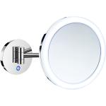 Reduzierte Silberne Smedbo OUTLINE Runde Schminkspiegel & Kosmetikspiegel aus Acrylglas LED beleuchtet 