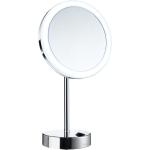Silberne Runde Schminkspiegel & Kosmetikspiegel aus Chrom LED beleuchtet 
