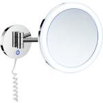 Silberne Smedbo OUTLINE Runde Schminkspiegel & Kosmetikspiegel aus Acrylglas LED beleuchtet 