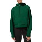 Grüne Unifarbene Oversize Langärmelige V-Ausschnitt Damenhoodies & Damenkapuzenpullover mit Reißverschluss mit Kapuze Größe XXL 