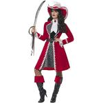 Reduzierte Rote Smiffys Kapitän-Kostüme aus Polyester für Damen Größe L 