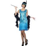Reduzierte Türkise Smiffys Charleston-Kostüme & 20er Jahre Kostüme mit Fransen aus Polyester für Damen Größe L 