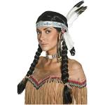 Reduzierte Schwarze Geflochtene Smiffys Indianer-Perücken aus Polyester für Damen Einheitsgröße 