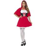 Rote Smiffys Rotkäppchen Mini Faschingskostüme & Karnevalskostüme aus Polyester für Damen 