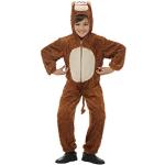 Smiffys Kinder Unisex Affen Kostüm, Jumpsuit mit Kapuze, Größe: M, 30011