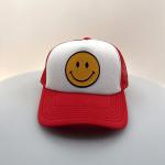 Rote Emoji Smiley Snapback-Caps aus Mesh für Herren 
